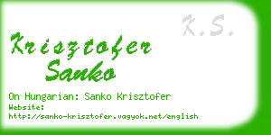 krisztofer sanko business card